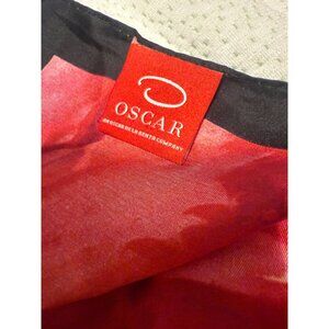 Oscar De La Renta Floral Silk VTG Scarf 34"x34" Red Yellow Pink Multicolor Women